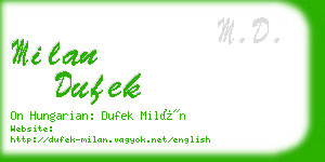 milan dufek business card